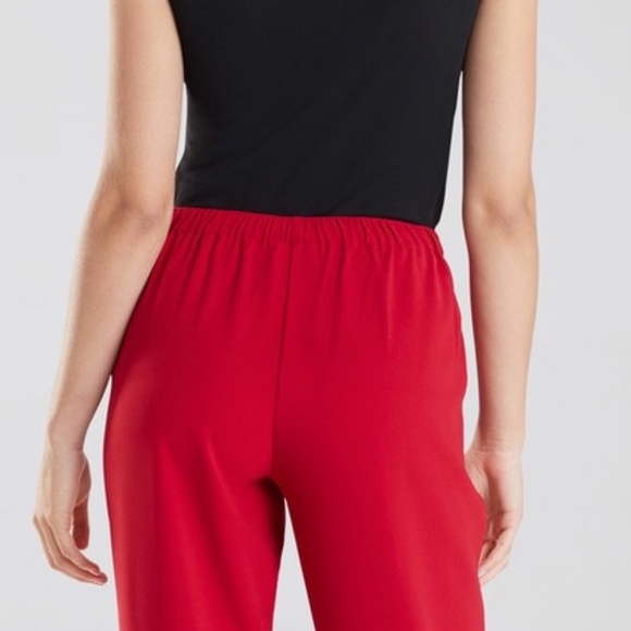 Natori Red Crepe Slim Pants Size Medium - Picture 5 of 13
